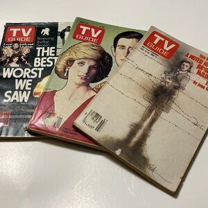 3 Vintage TV Guide Magazines 1982 1984 1988